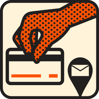 Icône de banque représentant les services bancaires postaux